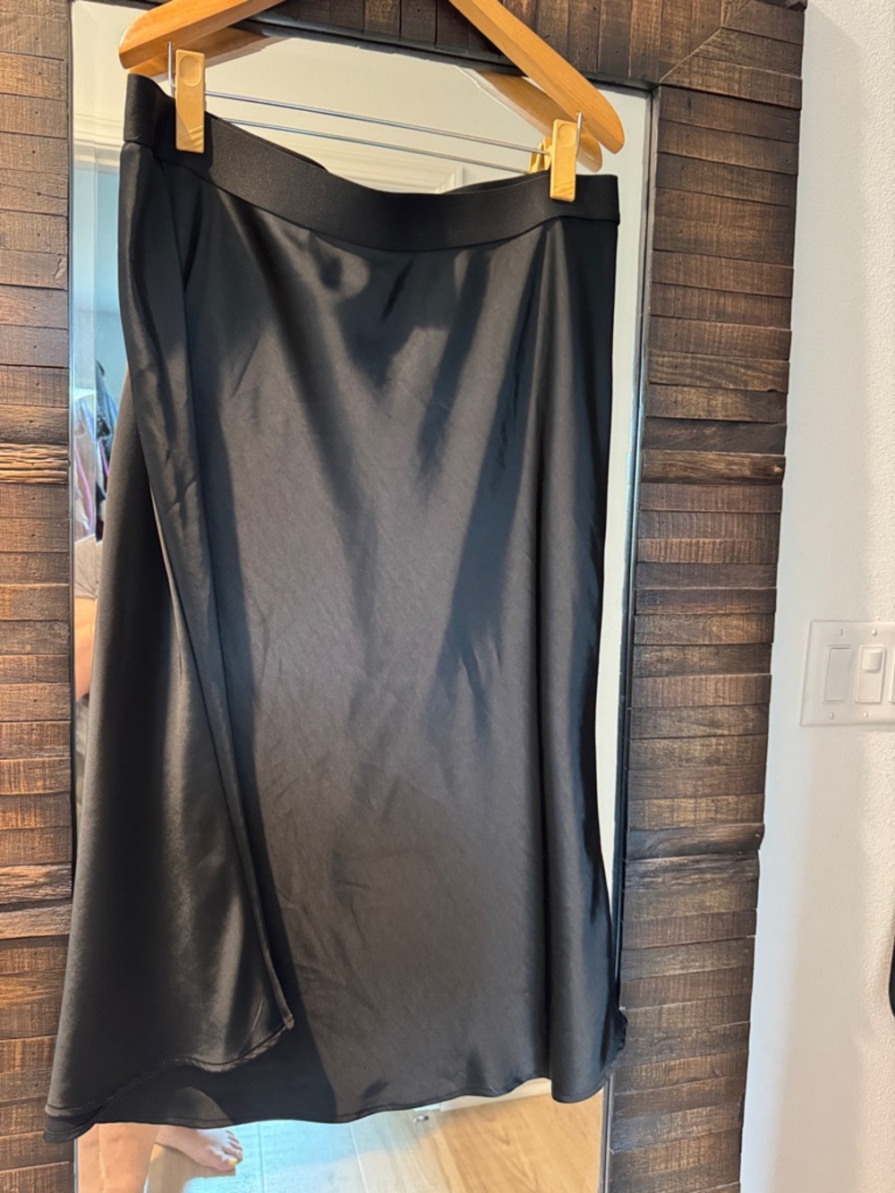 Target Black Women's Satin Midi Skirt - Sleek A-Line Style